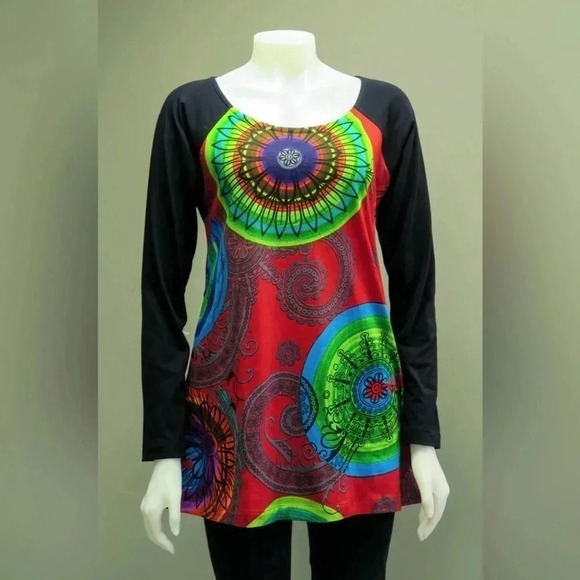 Leopards and Roses Big Circles Tunic - Picture 1 of 5